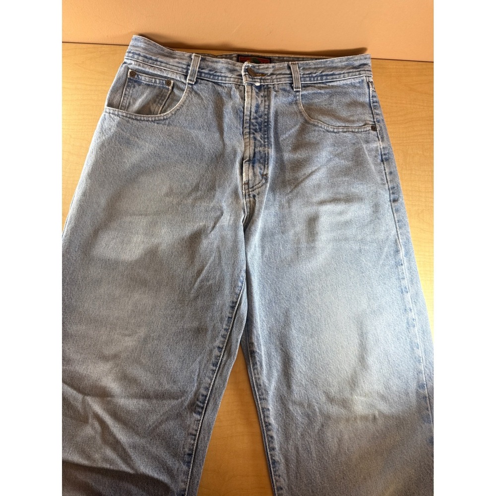 Vintage Structure Mens Light Wash Relaxed Straight Leg‎ Denim Jeans 34R Blue
